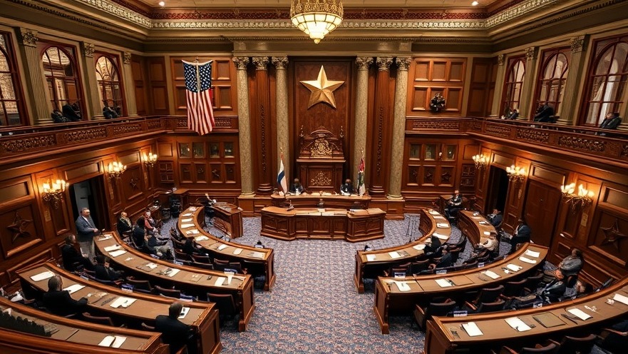 Texas Senate chamber during a session discussing Texas news today.