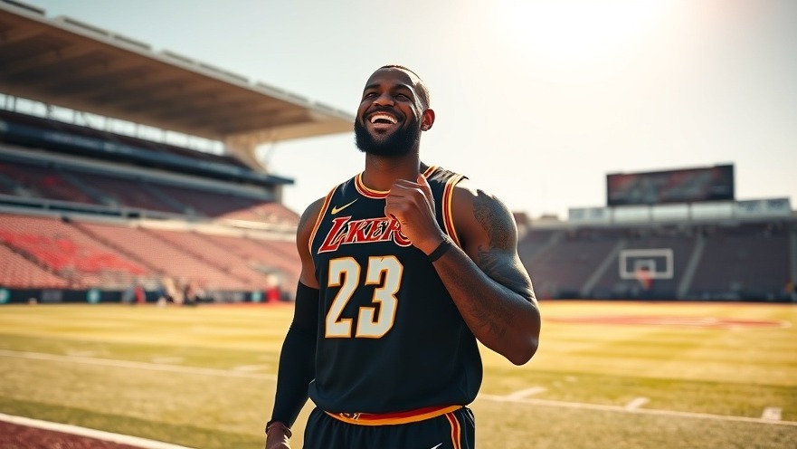 LeBron James humorously performing an impression on a sunlit field, capturing NBA highlights.