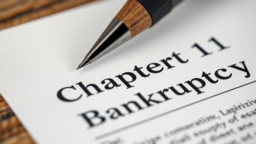Close-up of a Chapter 11 Bankruptcy document, highlighting healthcare bankruptcies