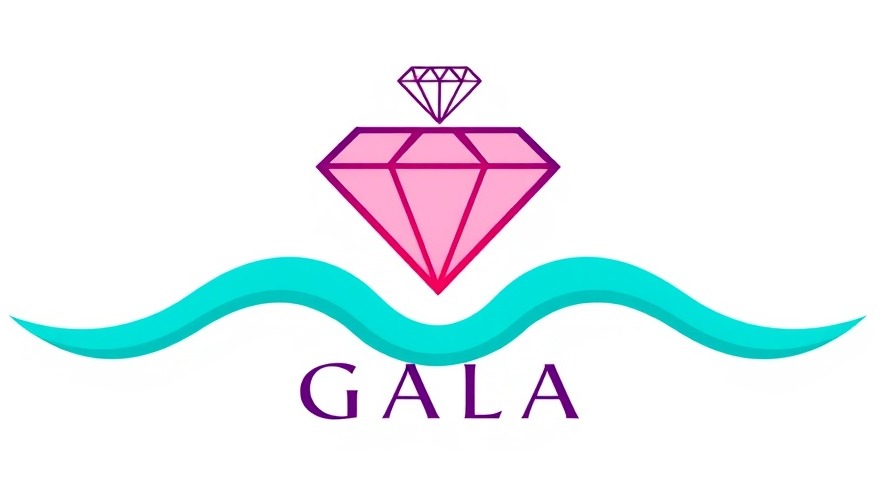Stylized logo for 'Jewel of Dallas Gala' showcasing White Rock Lake events