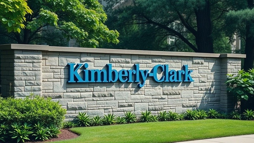 Elegant stone wall with Kimberly-Clark sign in Dallas, highlighting economic development.