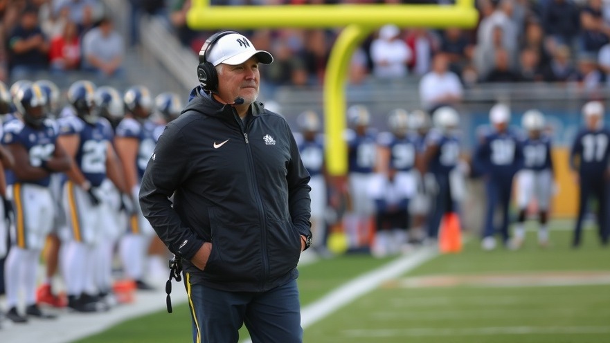 College football coaching searches: coach on sideline during a game.