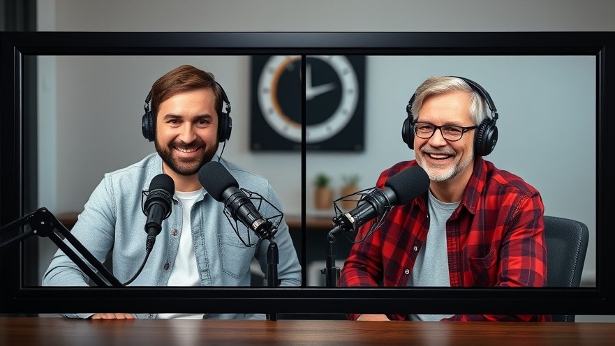 Podcast hosts sharing natural health tips in a photorealistic studio setting.