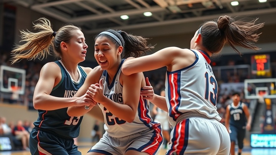 Intense basketball collision with pain, capturing sports injury updates and NBA playoffs action.