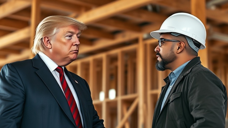 Trump discusses USPS challenges with Powell in a lively construction setting.
