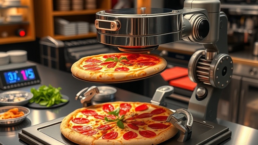 Robotic pizza maker highlighting automation risks and workplace safety standards.