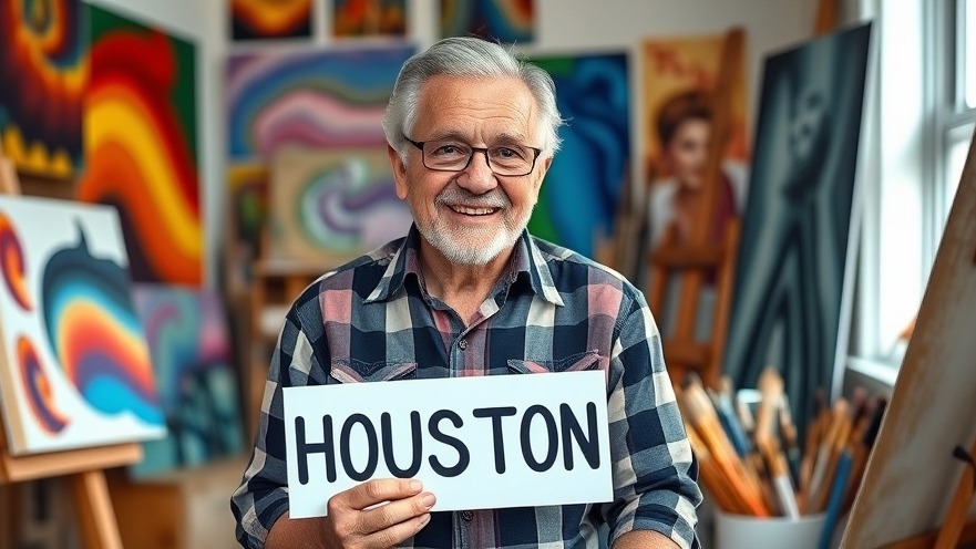 David Adickes legacy shines in Houston public art, vibrant studio with colorful artwork.