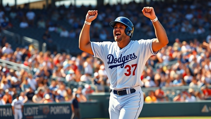 Excited Dodgers player celebrating MLB comeback win, showcasing Shohei Ohtani performance.