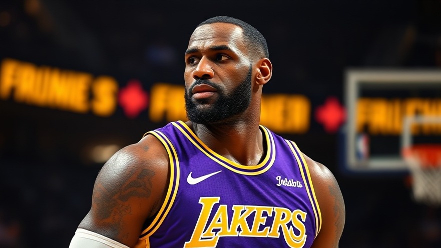 Older LeBron James in Lakers uniform during NBA playoffs highlights.