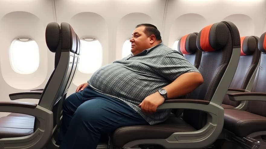Airline seating regulations highlight Southwest Airlines changes with an obese man in two seats.