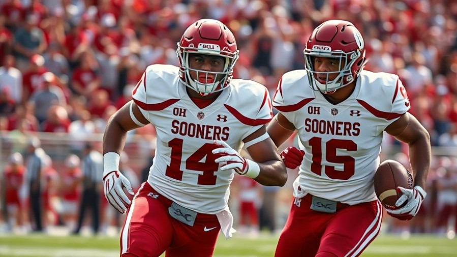 Oklahoma Sooners football analysis with dynamic action of players in vivid uniforms