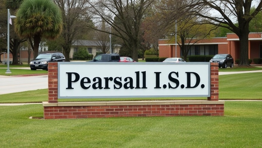 Pearsall ISD administration sign highlights educational safety concerns in San Antonio school news.