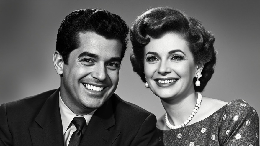 Cuban Desi Arnaz with Lucille Ball in a nostalgic 1950s studio, capturing local entertainment.