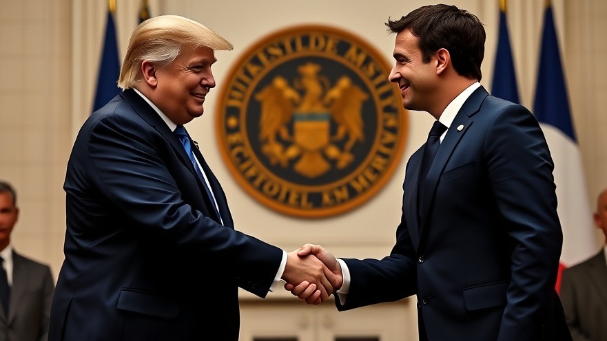 Trump and Macron handshake symbolizes political gestures in diplomacy news.
