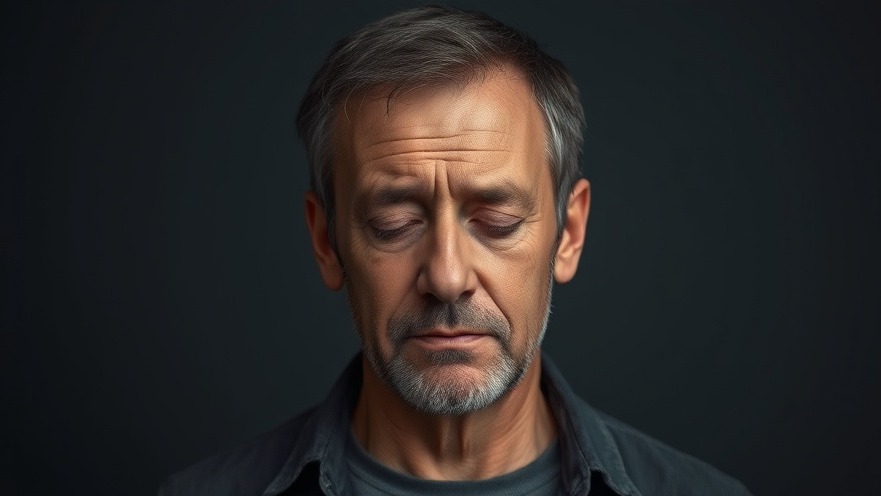 Middle-aged man looking tired, depicting natural sleep remedies for older adults.
