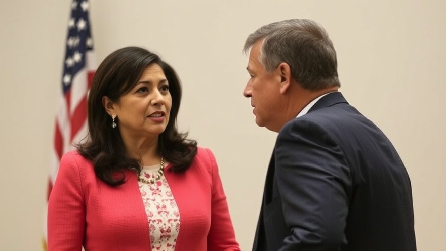 Texas State Representative Gina Hinojosa debates Governor Greg Abbott on Texas elections 2025.