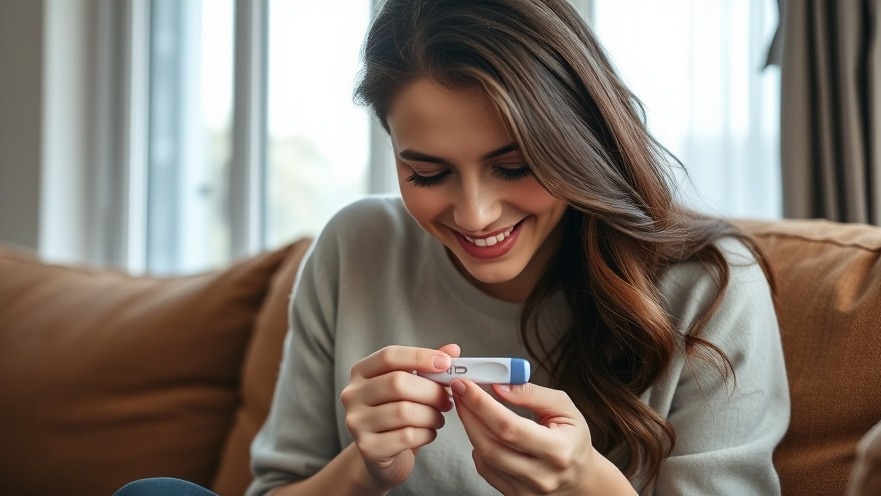 Happy woman in a living room, exploring health and wellness products like natural medicine for weight loss.
