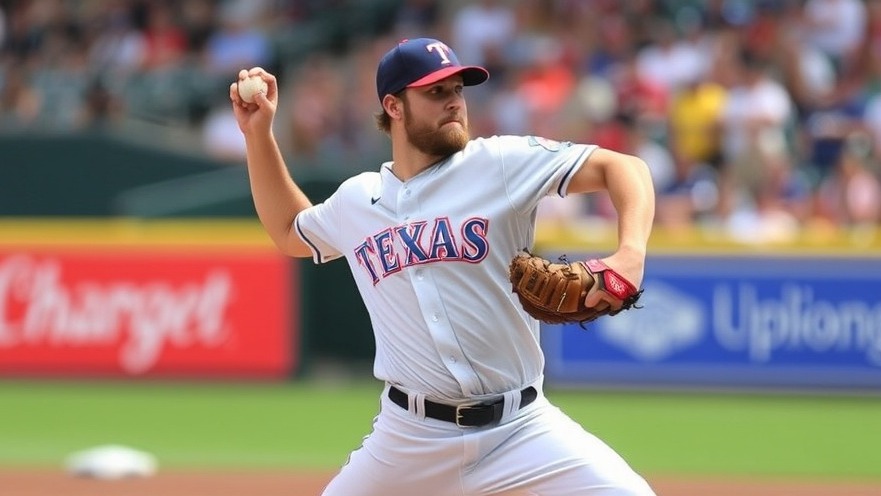 Texas Rangers pitcher Jacob deGrom delivers a powerful throw in MLB game.