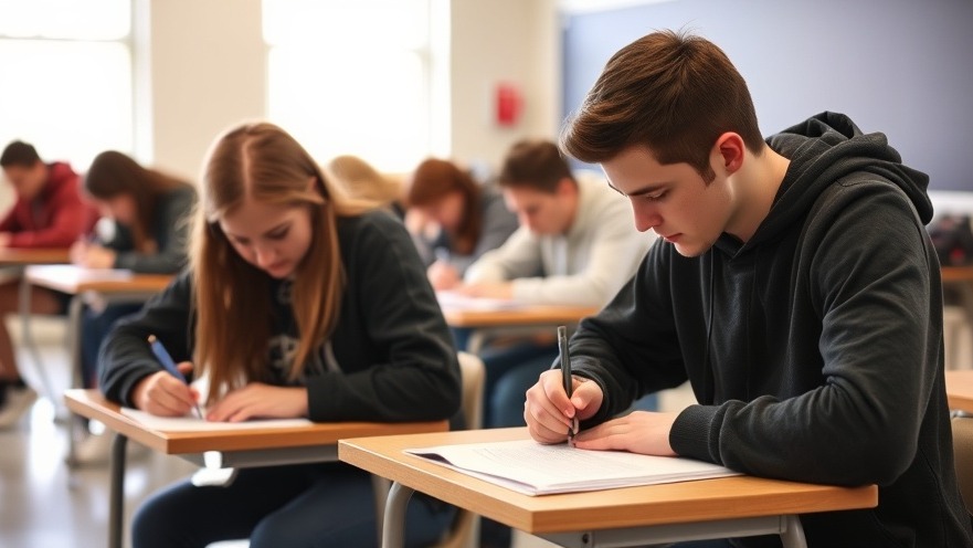 Students taking a test, highlighting education in local news Austin.