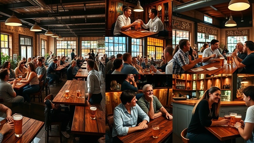 Vibrant Houston craft beer scene with people enjoying craft beer in lively taprooms.