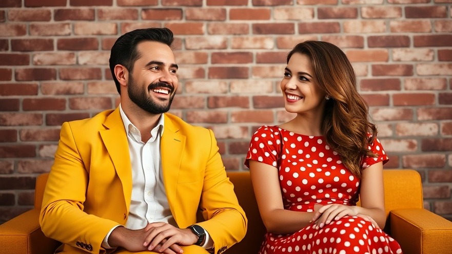 Happy couple enjoying San Antonio weekend activities in a cozy studio setting.