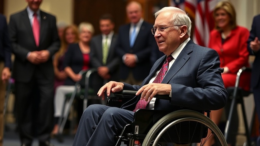 Texas governor Greg Abbott in a wheelchair discussing Texas elections 2025.