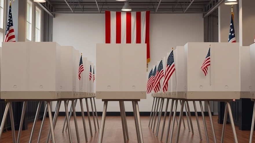 Photorealistic voting booth representing voter engagement 2024 in American democracy.