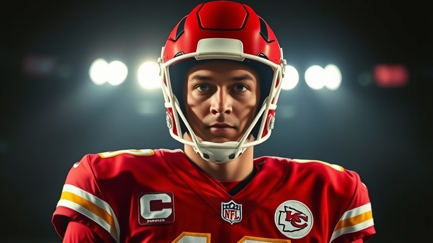 Patrick Mahomes shines in NFL MVP discussion with high contrast cinematic shot.