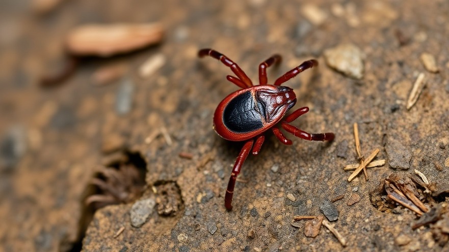 Close-up of a parasitic tick, highlighting concerns of tick-borne illness in community health.