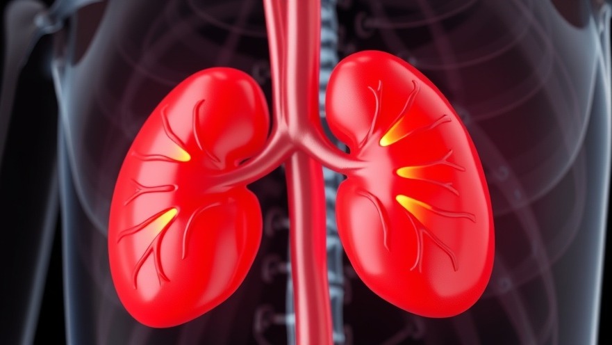 Middle-aged man discusses kidney damage warning signs in video.