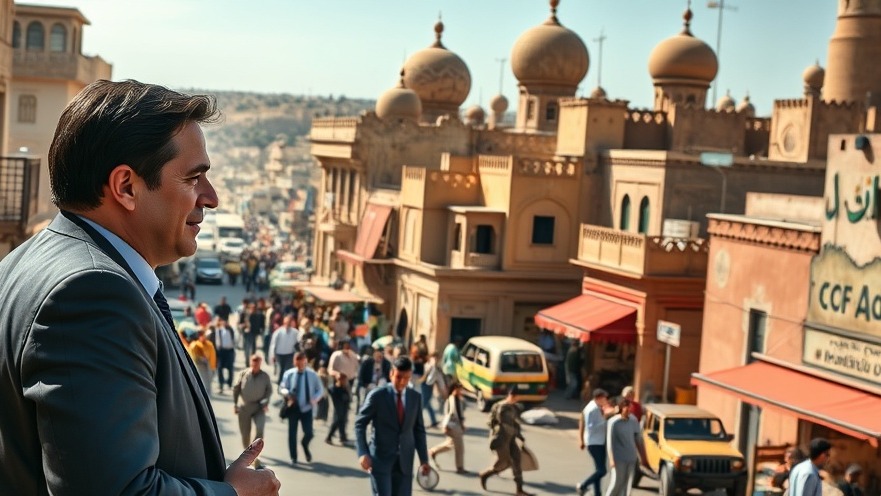 Marco Rubio engaging in U.S. foreign relations and Middle East diplomacy in a vibrant city.