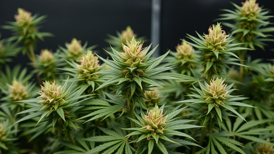 Flowering cannabis plants highlighting marijuana health impact and mental health benefits.