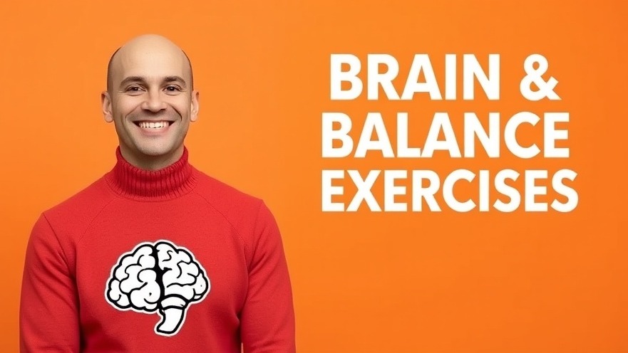 Smiling man promoting cognitive health in aging with brain exercises illustration.