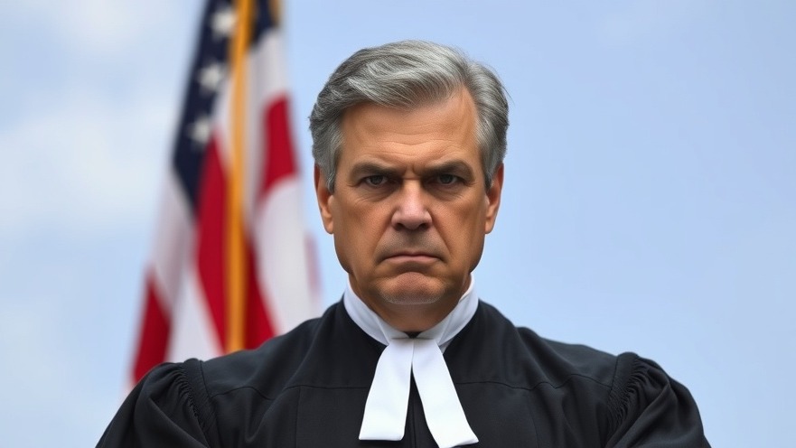 Angry federal judge in black robe symbolizing judicial authority conflict in immigration policy.