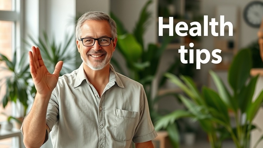 Middle-aged man confidently shares mental wellness for seniors tips indoors.