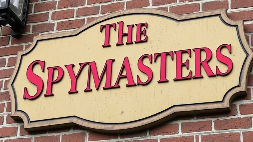 The Spymasters sign representing CIA history and intelligence operations.
