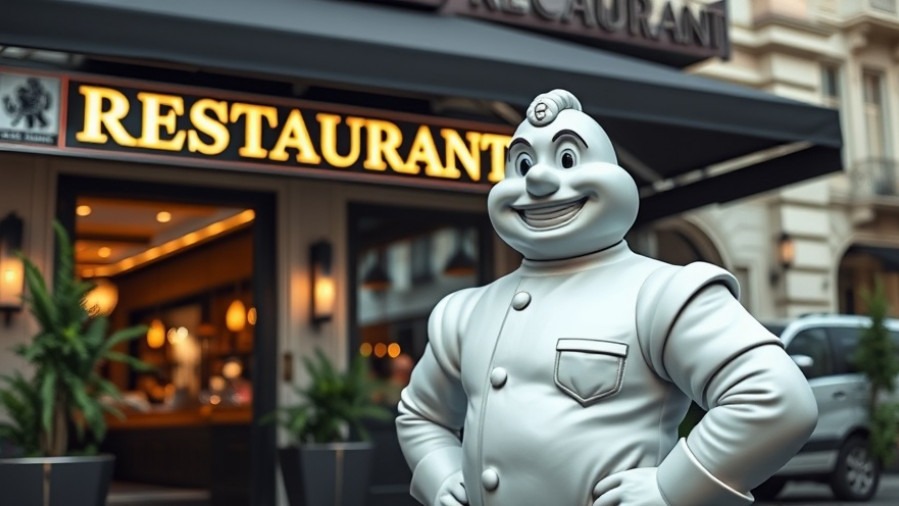 Michelin Man welcomes guests to upscale dining events in Dallas.