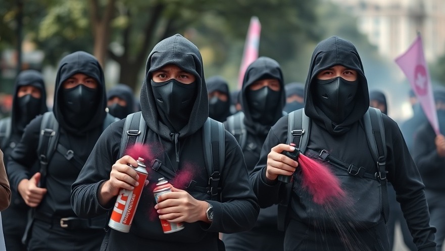 Antifa members in black attire with masks, symbolizing political activism USA.
