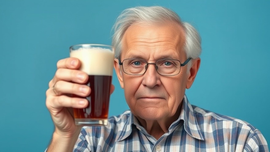 Elderly man with root beer, sharing natural health tips to detox your body.