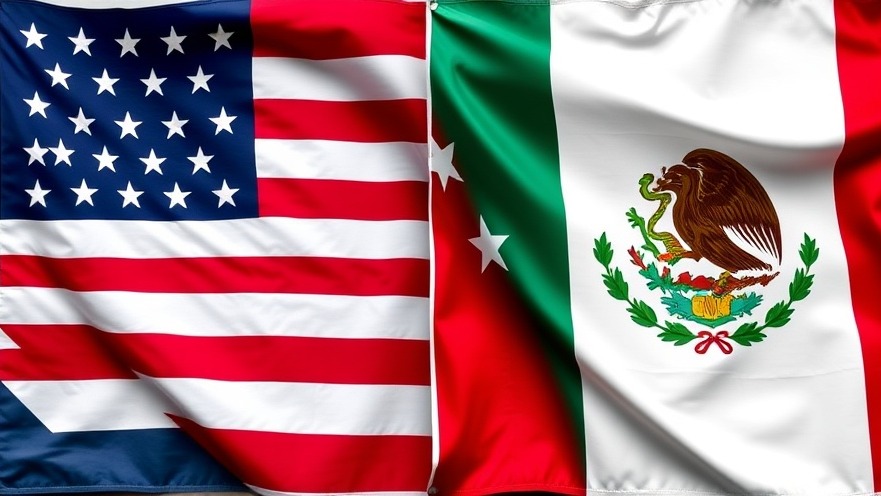 Flags of the US and Mexico representing Texas trade relations and current events.