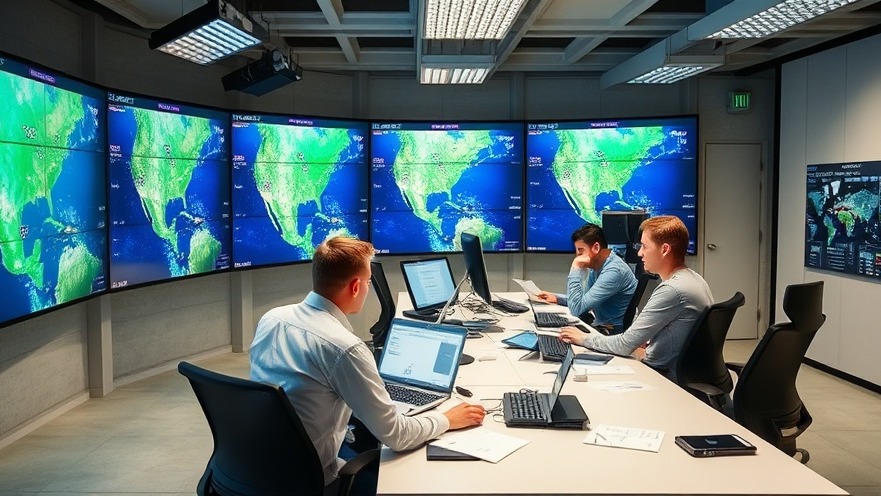 A team collaborating in a weather forecasting office to support fisheries management amid climate change.