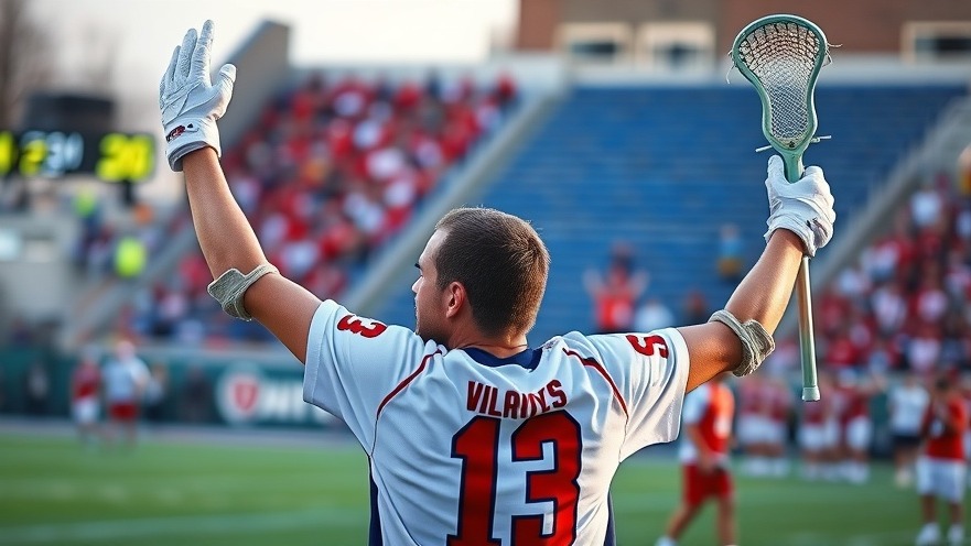 Exciting mid-game moment showcasing a Waterdogs rookie, celebrating lacrosse fan engagement.