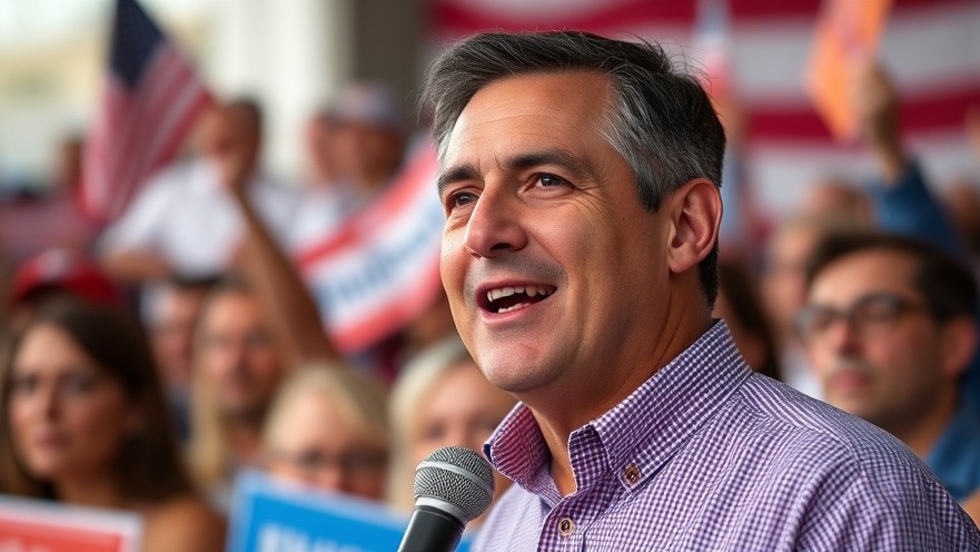 Campaign rally featuring a middle-aged Hispanic candidate for San Antonio local elections.