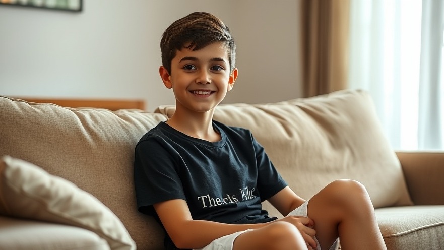 Smiling 13-year-old boy in Texas Center for the Missing awareness campaign.