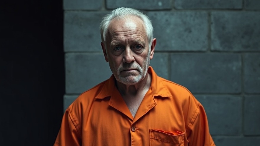 Sad middle-aged white man in orange jumpsuit, reflecting on California parole board reforms.