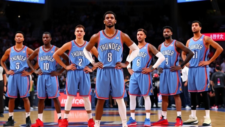 Oklahoma City Thunder players poised on court, reflecting on NBA betting odds and predictions.