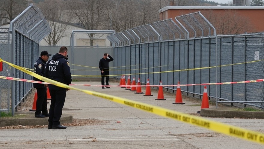 Crime scene at ICE detention facility highlighting Texas gun laws and immigration safety issues.