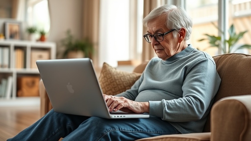Older adult in blue jeans engaging in telehealth access, highlighting remote controlled substances.
