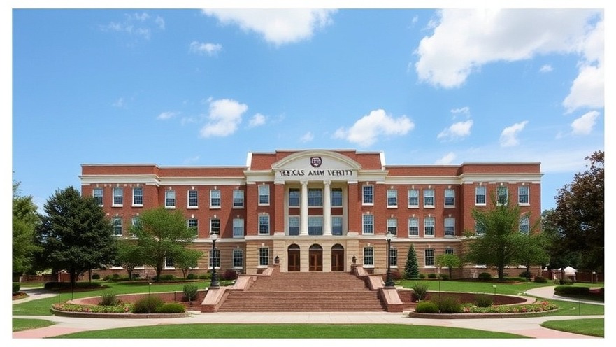 Texas A&M University showcasing higher education in Texas and student outcomes.