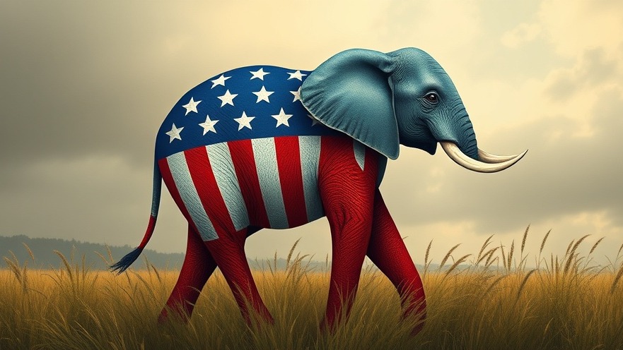 Patriotic elephant symbolizing Texas elections 2025 and current events.